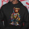 Colorful Hip Hop Teddy-Bear Watercolor Hip Hop Bear Cool Hoodie Unique Gifts