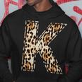 Cool Letter K Initial Name Leopard Cheetah Print Hoodie Unique Gifts