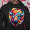 Cooles Bison-Kopf- Mit Hellen Farben Hoodie Lustige Geschenke