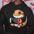 Cute Bearded Dragon Playing Video Games Gamer Hoodie Unique Gifts