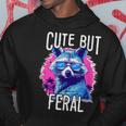 Cute But Feral Colorful Racoon With Sunglasses Racoon Hoodie Personalized Gifts
