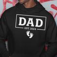 Dad Est 2024 Father's Day First Time Daddy Soon To Be Dad Hoodie Funny Gifts