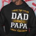 Damen Ich Habe Zwei Titel Papa Und Papa Lustigeratertag Papa Mit-Ausschnitt Kapuzenpullover Lustige Geschenke