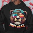 Damen Papa Bär Papa Bearatertagsgeschenk Für Papa Spruch Lustig Mit-Ausschnitt Kapuzenpullover Lustige Geschenke