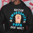 Damen Pomeranian Zwergspitz Papaatertag Papa Mit-Ausschnitt Kapuzenpullover Lustige Geschenke