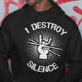 I Destroy Silence Vintage Music Bands Drum Sticks Drummer Hoodie Unique Gifts