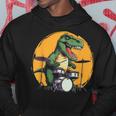 Dinosaurier Schlagzeuger Hoodie, Lustiges T-Rex Musik Motiv Lustige Geschenke