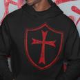 Distressed Knights Templar Cross And Shield Crusader Hoodie Unique Gifts