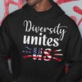 Diversity Unites Us Patriotic American Flag Anti-Racism Hoodie Unique Gifts