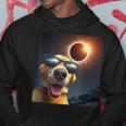 Dog Selfie Solar Eclipse Wearing Glasses Dog Lovers Hoodie Unique Gifts