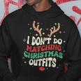 I Don't Do Matching Christmas Xmas Lights Couples Reindeer Hoodie Funny Gifts