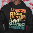 Earth Day Save Rescue Animals Recycle Plastics Planet Hoodie Funny Gifts