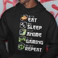 Eat Sleep Anime Gaming Repeat Japan Kawaii Manga Anime Hoodie Personalized Gifts