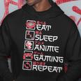 Eat Sleep Anime Gaming Repeat Otaku Gamer Japanese Anime Hoodie Personalized Gifts