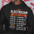 Electrician Hourly Rate With Electric Tools Drawings Hoodie Unique Gifts