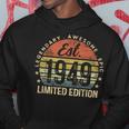 Est 1949 Limited Edition 75Th Birthday Vintage 75 Year Old Hoodie Personalized Gifts