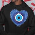 Evil Eye Greek Protect Against Evil Heart Charm Graphic Hoodie Unique Gifts