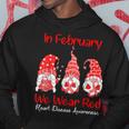 In February We Wear Red Three Gnomes Heart Disease Awareness Hoodie Personalized Gifts