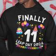 Finally 11 Leap Day 2024 44Th Leap Year Birthday Party Hoodie Unique Gifts