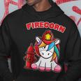 Firecorn Firefighter Unicorn With Red Fireman Helmet Fire Hoodie Unique Gifts