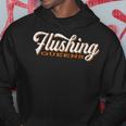 Flushing Queens Cool Retro Nyc Script Hoodie Unique Gifts