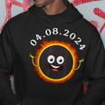 Fun Total Solar Eclipse 2024 Usa Totality Moon Character Hoodie Unique Gifts