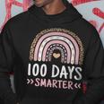 100Th Day Of School 100 Days Smarter Leopard Rainbow Hoodie Unique Gifts