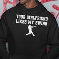 Baseball Quote Your Girlfriend Likes My Swing Youth Hoodie Unique Gifts