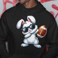 Dabbing Bunny Playing Football Easter Day Boys Girls Hoodie Unique Gifts