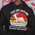 Dad Hunting- You See Nature I Steaks Hunter Deer Hoodie Unique Gifts