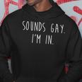 Gay Pride Sounds Gay I'm In Lgbtq Minimal Corner Print Hoodie Unique Gifts