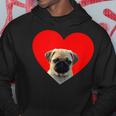 Pug Lover Dog Love Red Heart Father's Day Hoodie Unique Gifts