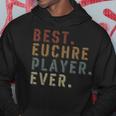Vintage Best Euchre Player Ever Euchre Board Game Hoodie Funny Gifts