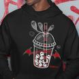 Ghos-Tea Spooky Boba Emo Goth Alt Red Hoodie Personalized Gifts