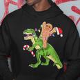 Gingerbread Man Riding DinosaurRex Christmas Boys Men Hoodie Unique Gifts