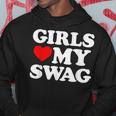 Girls Heart My Swag Girls Love My Swag Valentine's Day Hear Hoodie Unique Gifts