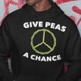 Give Peas A Chance Pun Vegan Vegetarian Hoodie Unique Gifts