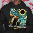 Grizzly Bear Howling At Solar Eclipse Hoodie Unique Gifts