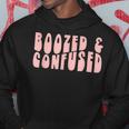 Groovy Bachelorette Bridal Bride Party Boozed And Confused Hoodie Unique Gifts