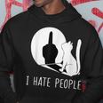 Grumpy Kitten Cats I Don't Like People Cat I Hate People Cat Hoodie Funny Gifts