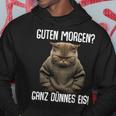 Guten Morgen Ganz Dünnes Eis- Morgenmuffel Cat Black Hoodie Lustige Geschenke