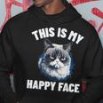 This Is My Happy Face Cat With Grumpy Face Cat Lover Hoodie Unique Gifts