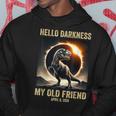 Hello Darkness Dino T-Rex Solar Eclipse April 8 2024 Hoodie Funny Gifts