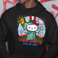 Hello Liberty With Kitty 4Th Of July Usa Flag And Firework Hoodie Personalized Gifts