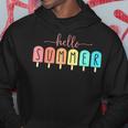 Hello Summer Cool Colorful Popsicle Graphic Hoodie Funny Gifts