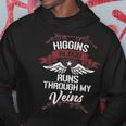 Higgins Blood Runs Through My Veins Last Name Family Hoodie Funny Gifts