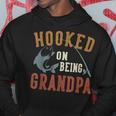 Hooked On Being Grandpa Father's Day Fishing Grandpa Hoodie Personalized Gifts
