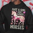 Horse Just A Girl Who Loves Horseback Riding Farm Flower Hoodie Unique Gifts