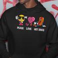 Hotdog Lovers Peace Love Hot Dogs Hoodie Unique Gifts