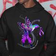 Hummingbird Holding Purple Ribbon Overdose Awareness Hoodie Unique Gifts